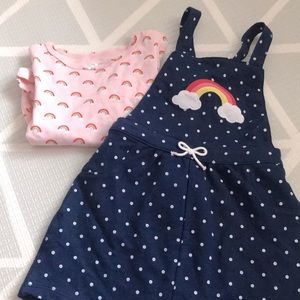 NWT CARTERS 2 piece rainbow matching set! Include bodysuit and dress.